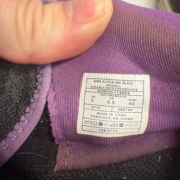 Merrell Bare Access Arc Women’s Trail Shoes Black Waterproof US 9 Model J89760 - Picture 14 of 16